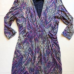 Kenneth Cole NY Patterned Bodycon dress pink purple gray snake skin pattern - M